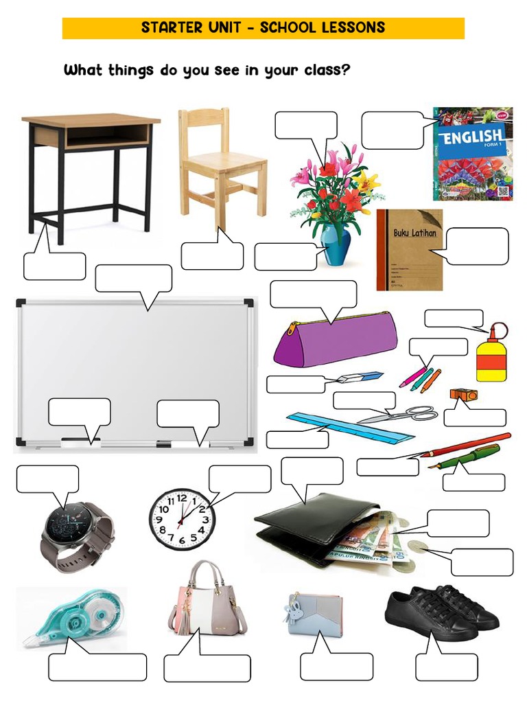 Starter Unit - School Lessons What Things Do You See in Your Class ...