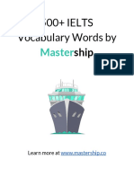 500 - IELTS Vocabulary Words by Mastership