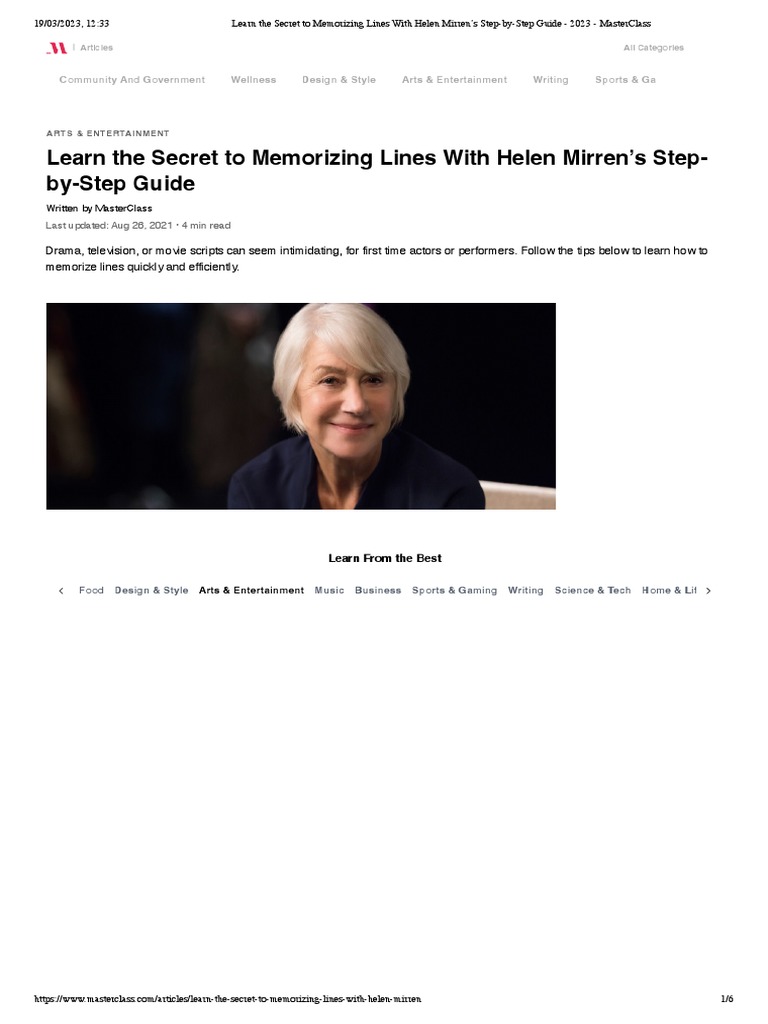Learn The Secret To Memorizing Lines With Helen Mirren's Step-by-Step ...