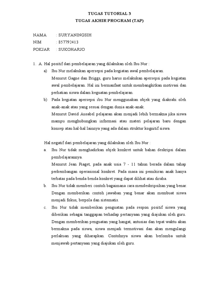 Tugas Tutorial 3 | PDF | Kesehatan Holistik