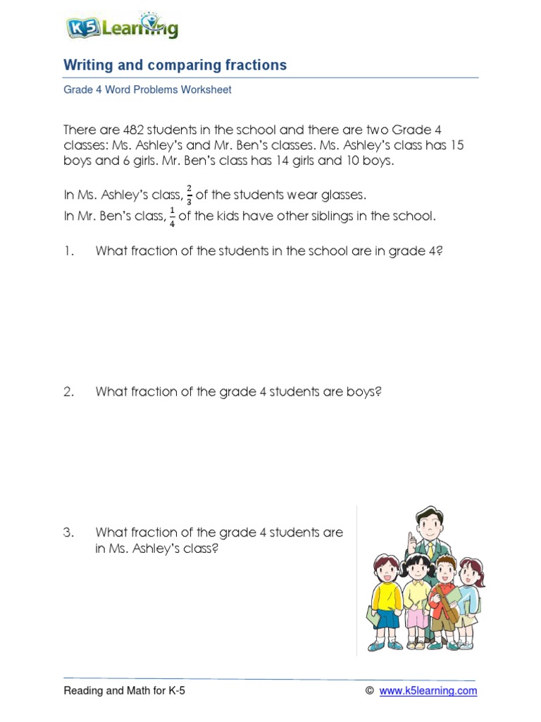 Grade 4 Word Problems Fractions A | PDF | Career & Growth | Language ...