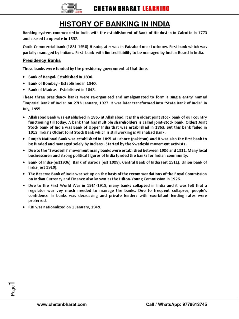 1627995243Lecture 1 HISTORY OF BANKING IN INDIA PDF Cooperative
