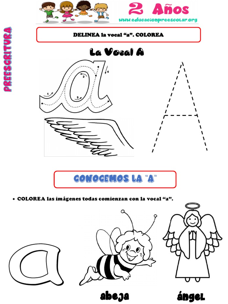 Actividades para aprender la vocal A | PDF