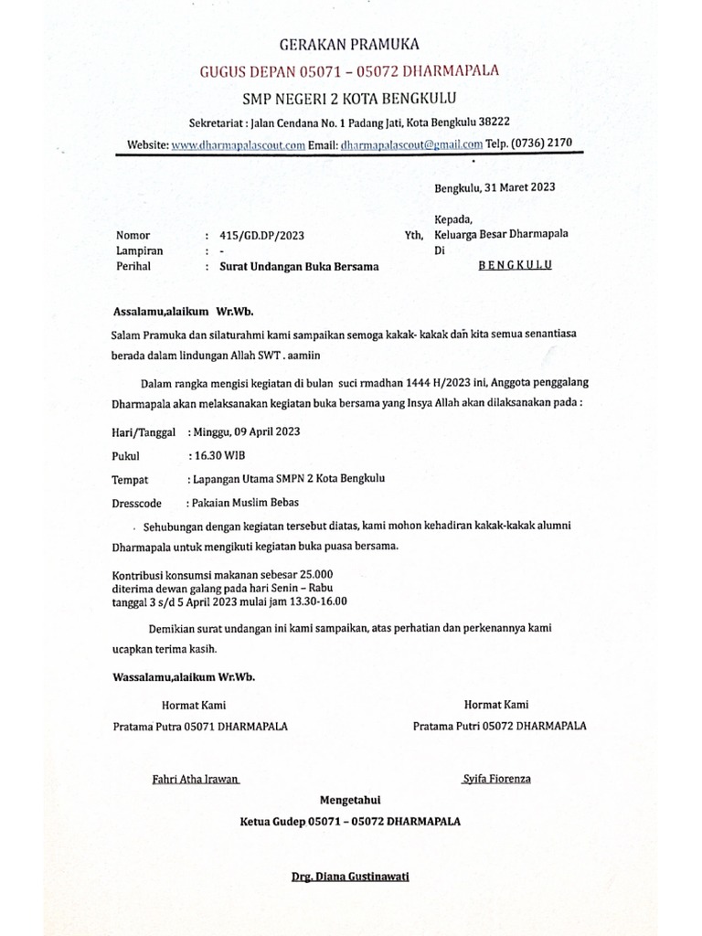 Surat Undangan Bukber | PDF