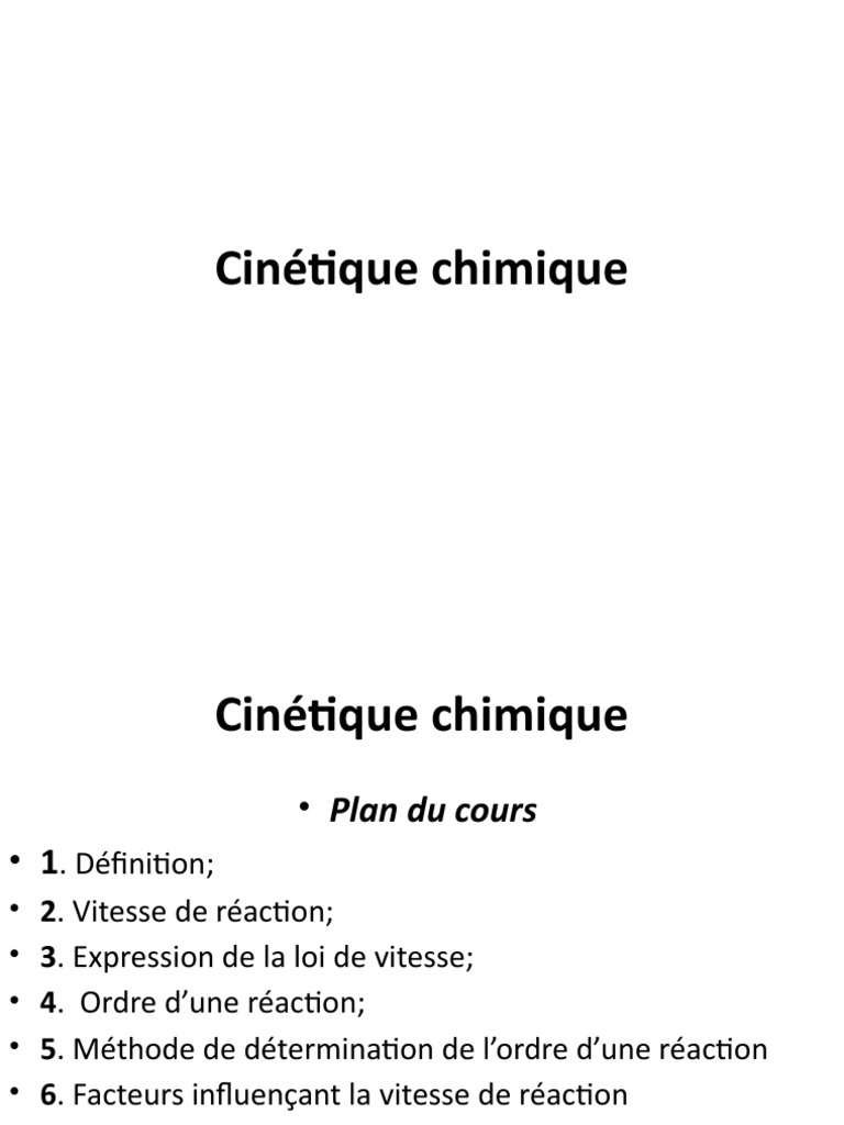 Cours N°04Cinétique Chimique PDF Cinétique chimique Processus d — free download
