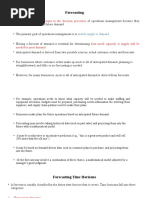 Forecasting: Basic Input in The Decision Processes