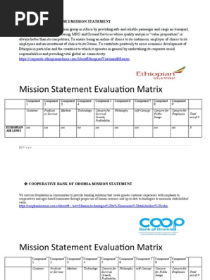  MISSION STATEMENT