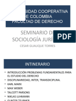 Universidad Cooperativa de Colombia Facultad de Derecho: Seminario de Sociología Jurídica
