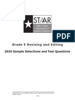 ST AR: Grade 5 Revising and Editing 2020 Sample Selections and Test Questions