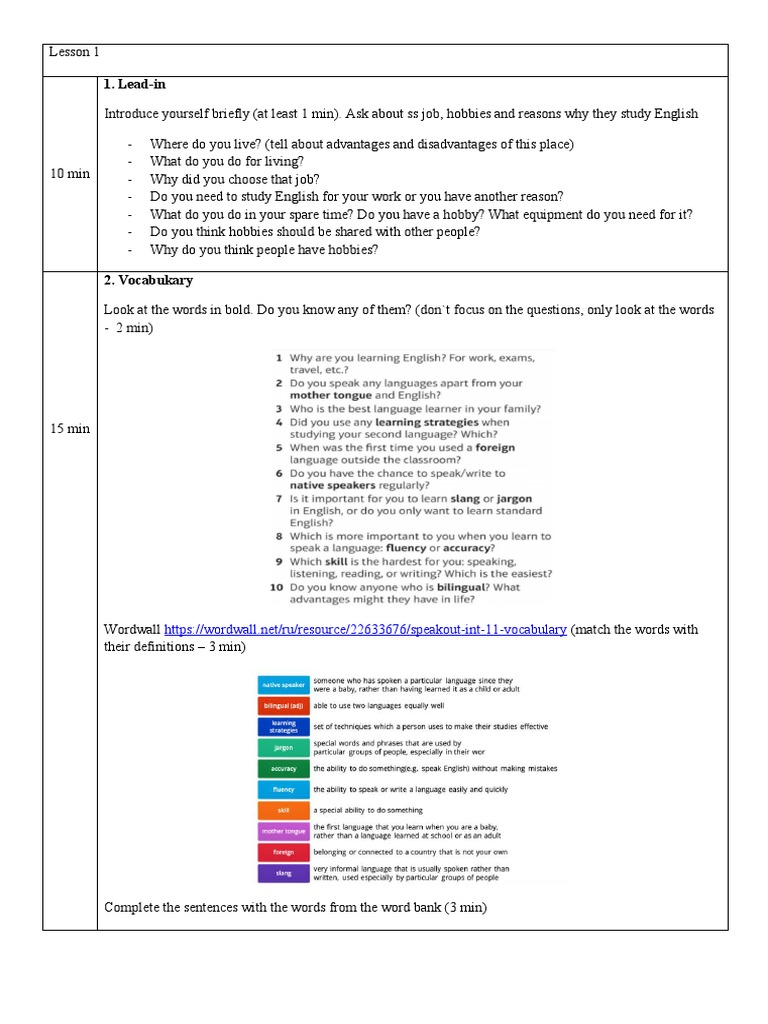 LeadIn PDF Vocabulary English Language