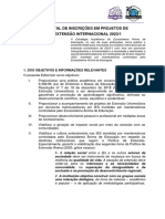 Edital Projetos de Extensão Internacional