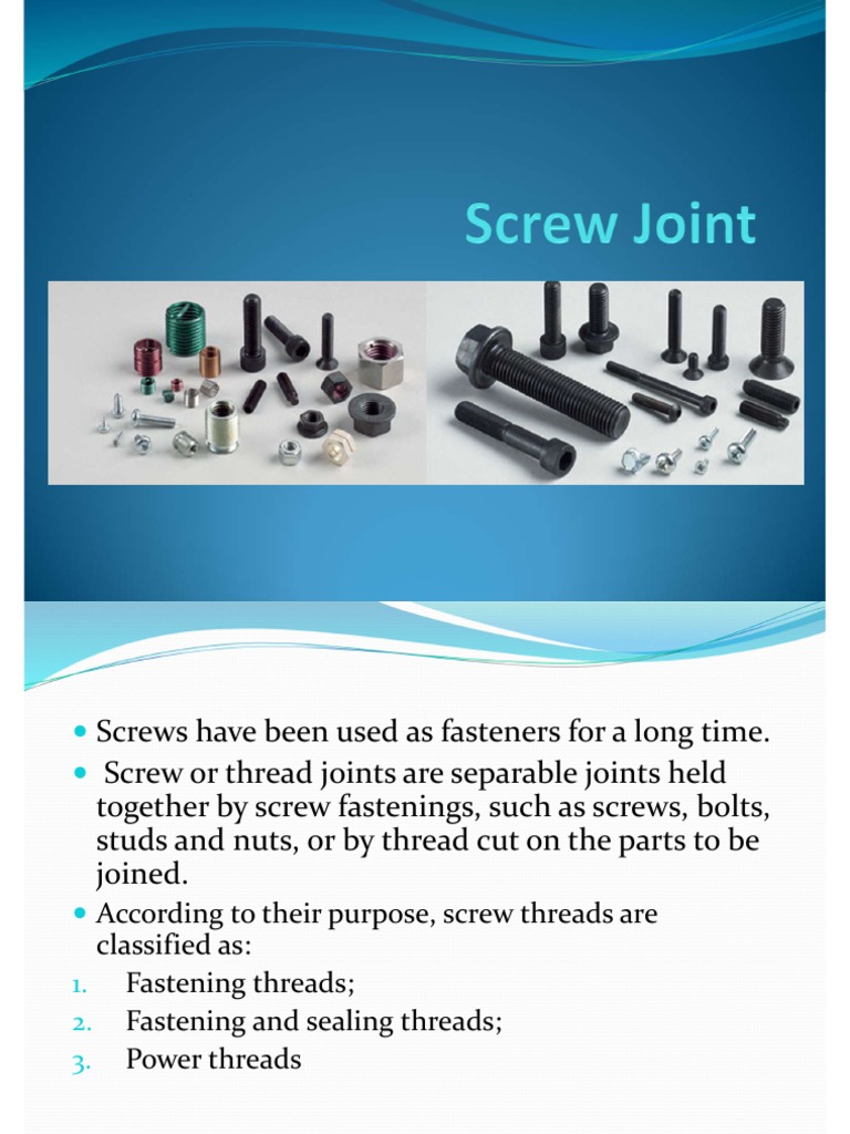 Screw Joint PDF Stress (Mechanics) Screw