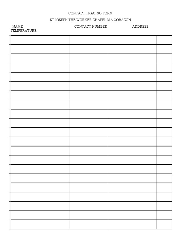 Contact Tracing Form | PDF | Language Arts & Discipline