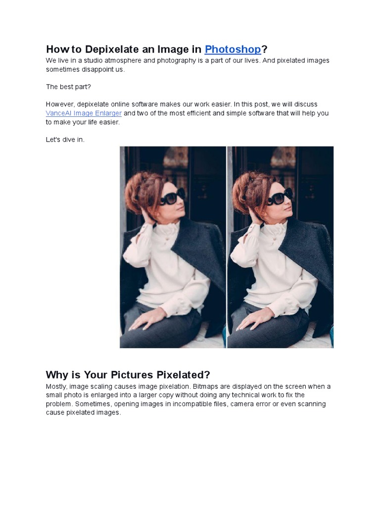 How To Depixelate An Image Without Photoshop | PDF | Adobe Photoshop ...