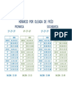 Horario Por Oleada de Frío: Primaria Secundaria