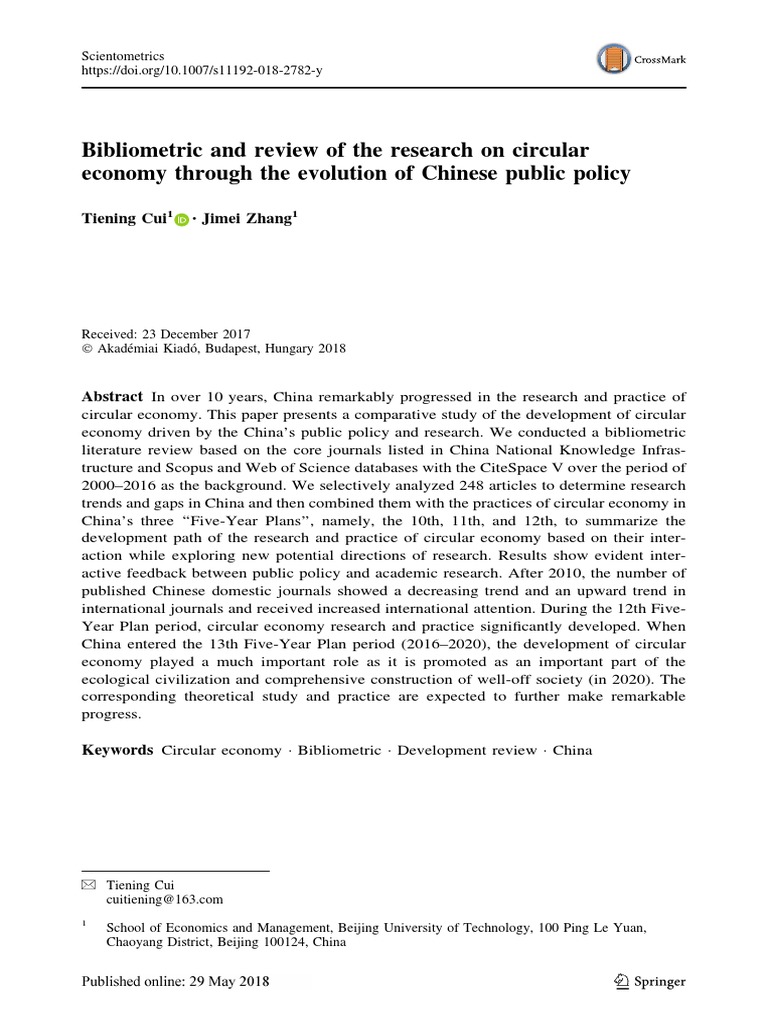 2018-Bibliometric and Review of The Research On Circular Economy ...