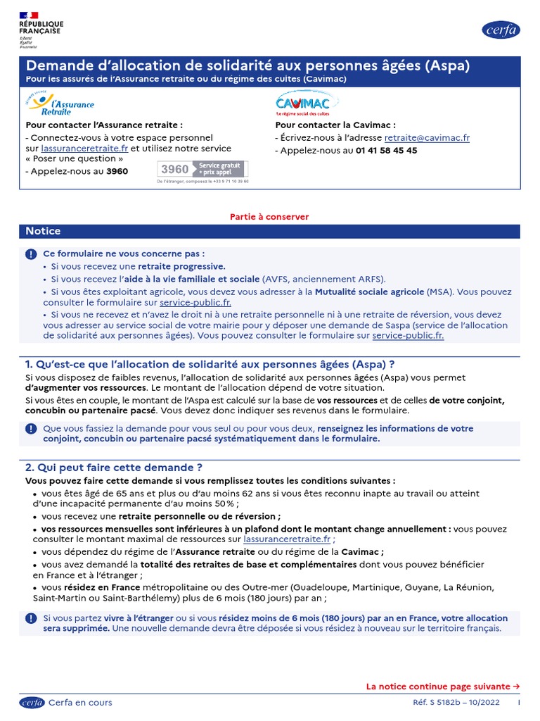 Formulaire Demande De Retraite Aspa – TLBQZ