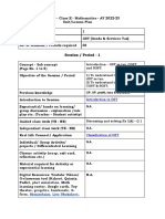 Unit No. 1 - Unit Plan - Class X - Mathematics CISCE (AY 2023-24)