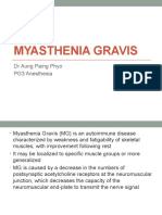 Myasthenia Gravis: DR Aung Paing Phyo PG3 Anesthesia