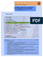 Doctrina Social de La Iglesia: Por Una Economía Amiga de La Persona. "No A Una Economía de La Exclusión"