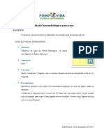 Atividade Fonoaudiológica para Casa.: Paciente