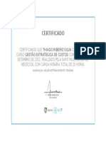 Certificado de conclusão de curso de Gestão Estratégica de Custos