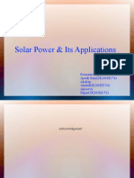 Solar Power & Its Applications: Presented By: Ayush Soni (2K20/EE/74) Akshay Anand (2K20/EE/22) Apoorva Sagar (2K20/EE/52)