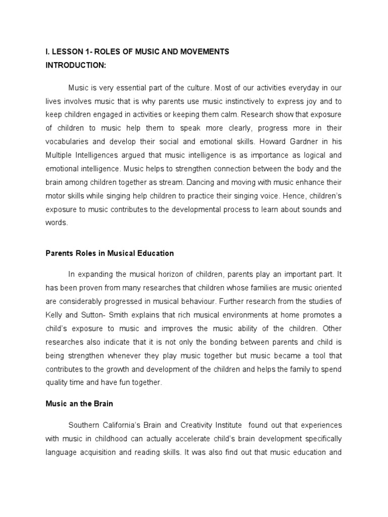 Music and Movement in Child Development | PDF | Child Development ...