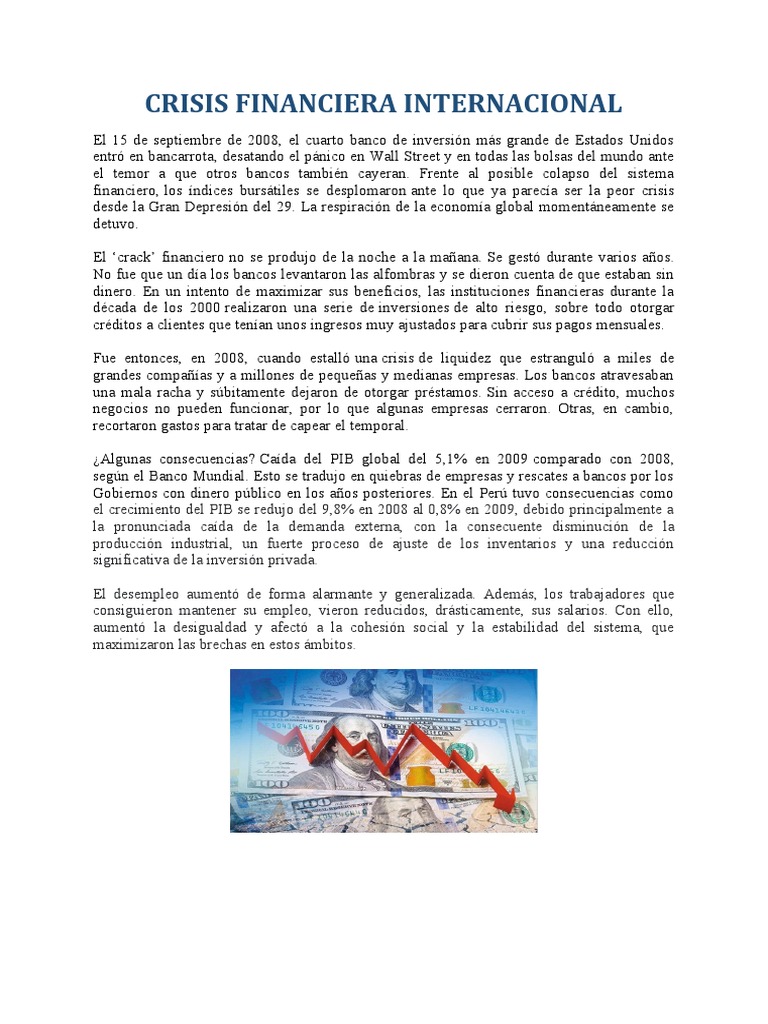 Impacto de la Crisis Financiera 2008 | PDF | Ciencias sociales
