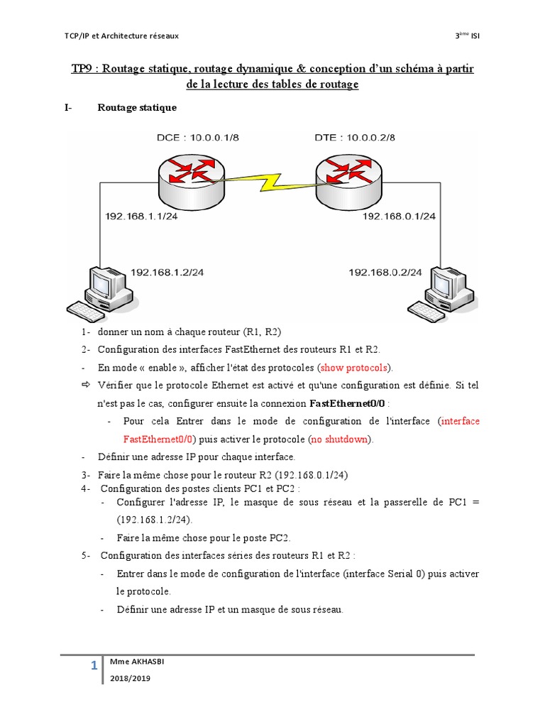 Routage IP : Statique et Dynamique | PDF | Adresse IP | Routage