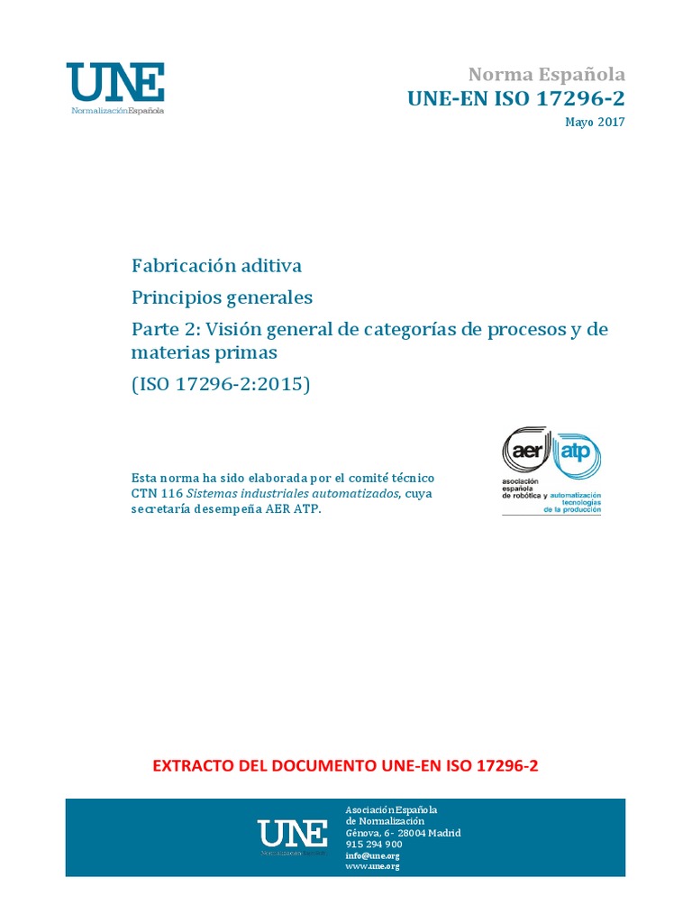 (Ex) Une-En Iso 17296-2 2017 | PDF | Organización internacional para la ...