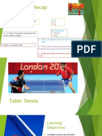 Badminton Recap: Table Tennis Rules and Skills