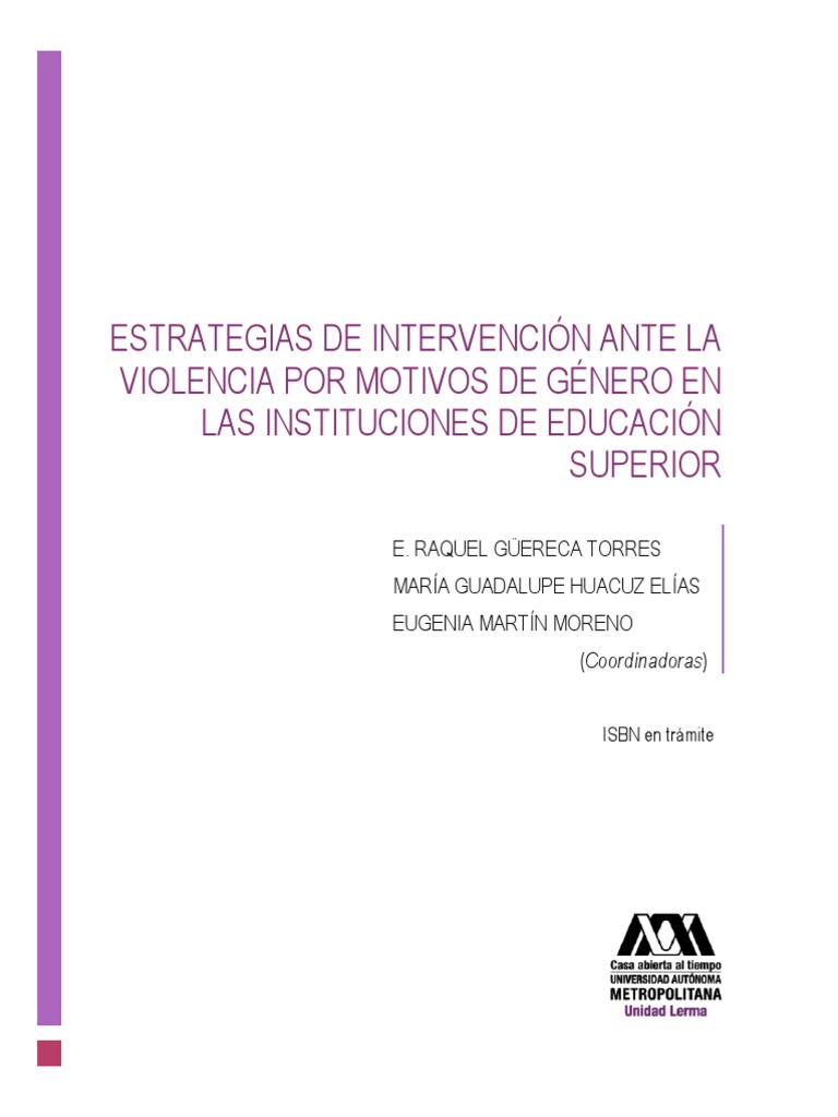 Estrategias De Intervención Ante La Violencia Por Motivos De Género En