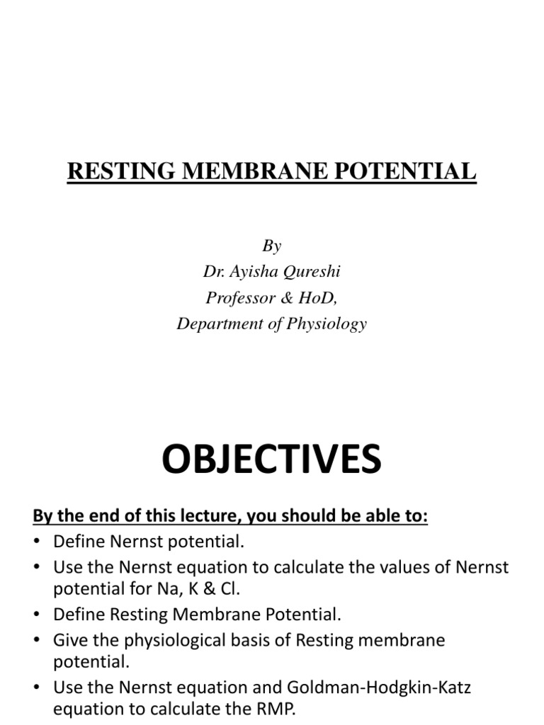 Resting Membrane Potential Explained | PDF | Membrane Potential | Cell ...