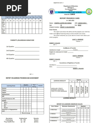 report card