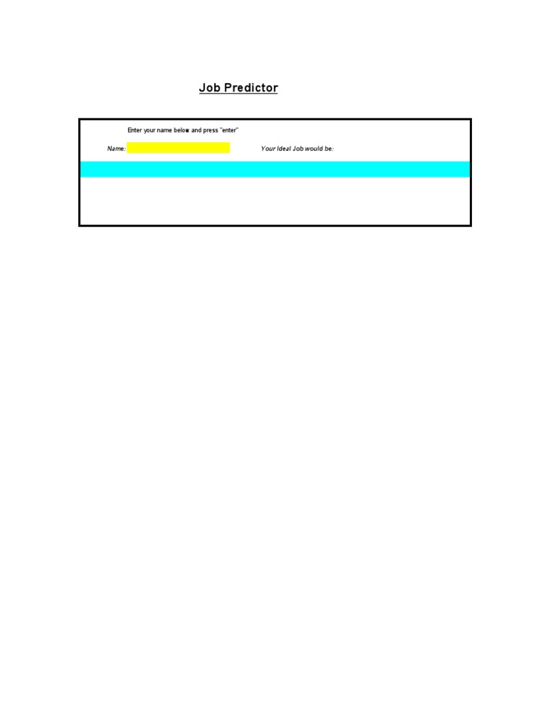 Job Predictor Tool and Results | PDF