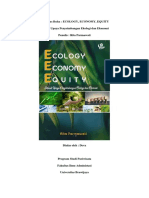 Mengulas Buku: ECOLOGY, ECONOMI, EQUITY (Sebuah Upaya Pengembangan Ekologi Dan Ekonomy) Penulis: Rita Parmawati