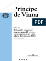 Príncipe de Viana: Tribunales Navarros y Lengua Vasca. El Proceso Por Preeminencias en La Iglesia de Labiano (1666)