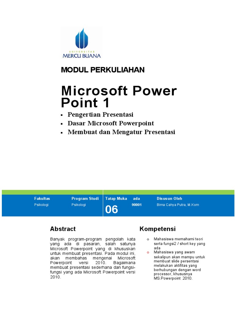 Modul Microsoft PowerPoint 2010 | PDF | Komputer