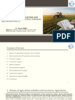 Introduction To Agriculture and Food Policies: Agricultural Subsidies and Incentives