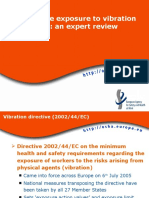 Workplace Exposure To Vibration in Europe: An Expert Review