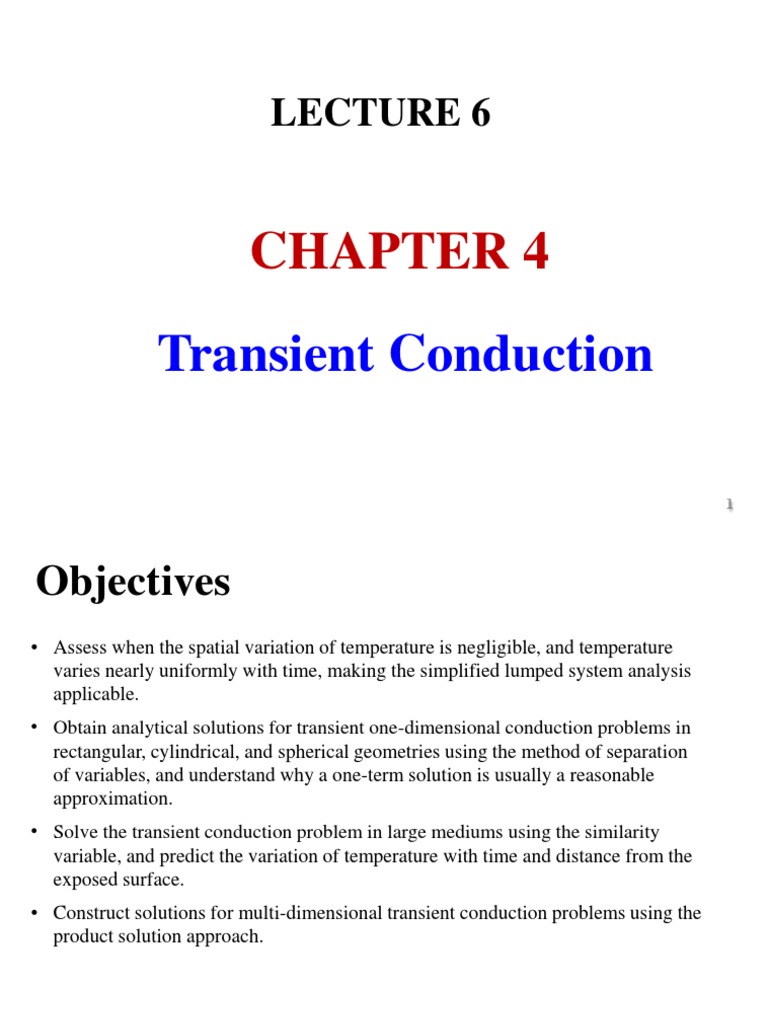 Lecture6 MECH452 Transient Conduction | PDF | Heat Transfer | Thermal ...