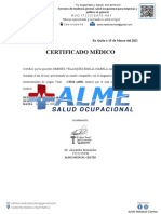 Certificado Mèdico: en Quito A 15 de Marzo Del 2021