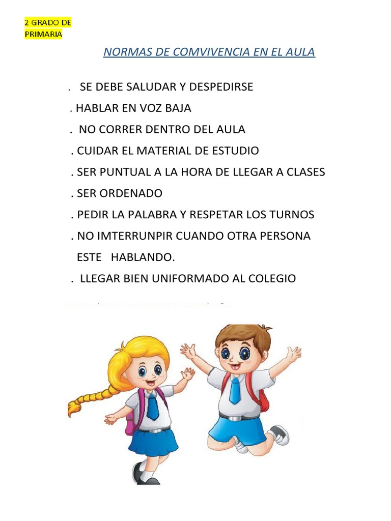 Normas de Convivencia en el Aula | PDF | Salud y bienestar