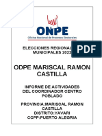 Odpe Mariscal Ramon Castilla: Elecciones Regionales Y Municipales 2022