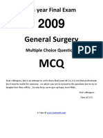 6th Year Final MCQ General Surgery 2009