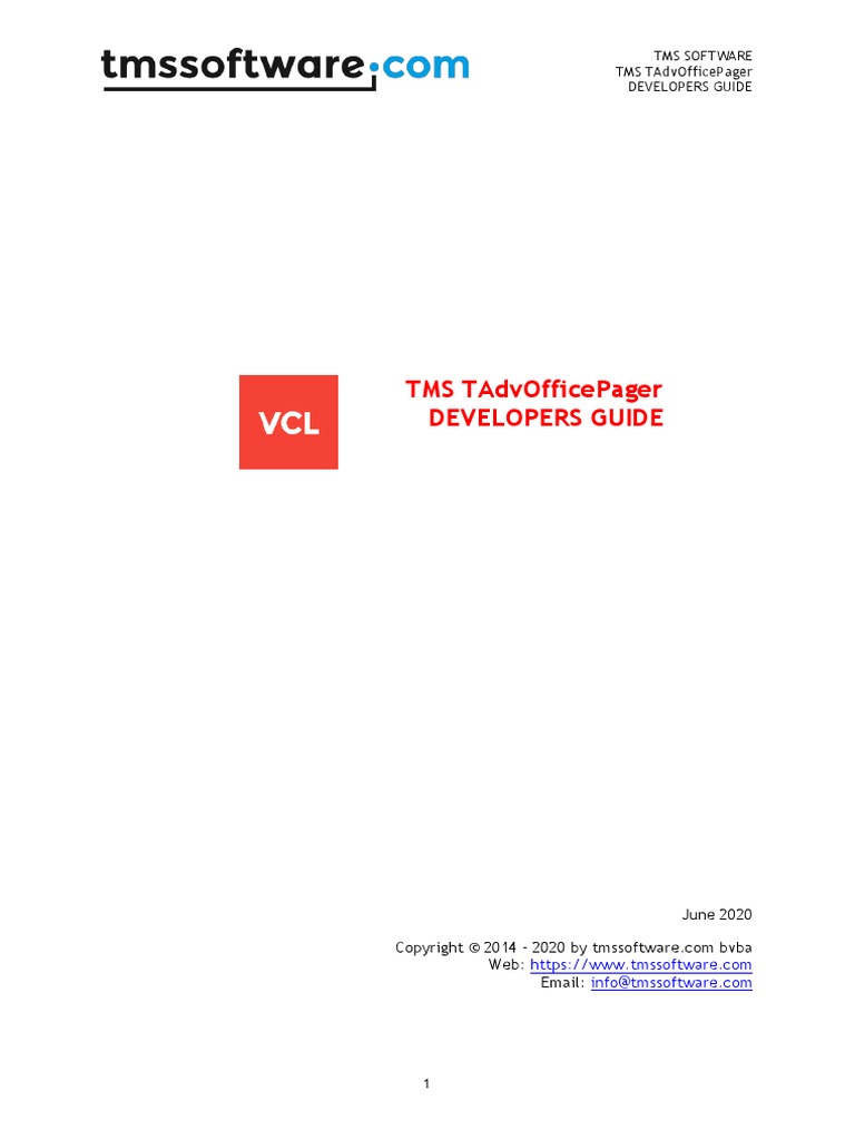 TMS TAdvOfficePager Developers Guide | PDF | Computing | Software