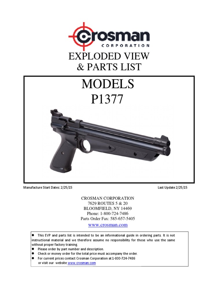 P1377 Parts List & Diagram | PDF | Military Technology | Projectile Weapons