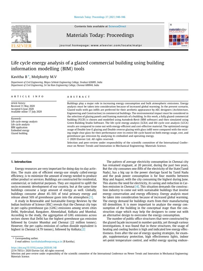 BIM Energy Analysis for Glazed Buildings | PDF | Life Cycle Assessment ...