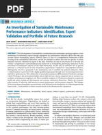 An Investigation of Sustainable Maintenance Performance Indicators Identification Expert Validation and Portfolio of Future Research